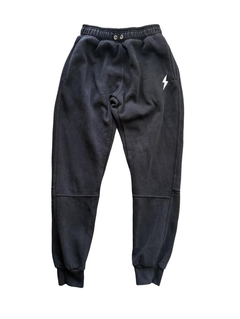 Bruce Bolt Sweatpants Black Joggers Drawstring Heavy Baseball Cotton Size Small